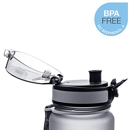 Best Sports Water Bottle 32oz Large Fast Flow Flip Top Leak Proof Lid w/ One BPA