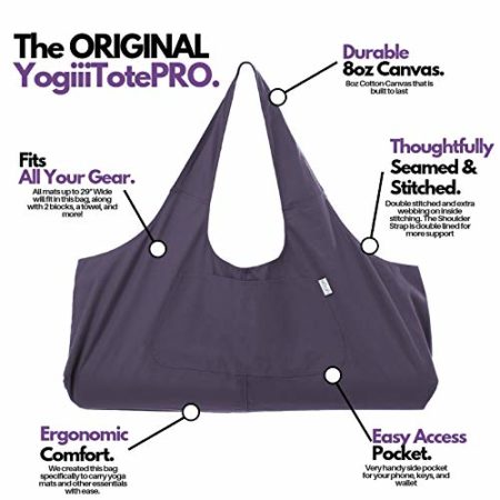 Yogiii Large Yoga Mat Bag | The Original YogiiiTotePRO | Large Yoga Mat Tote Sling Carrier with Side Pocket | Fits Most Size Mats